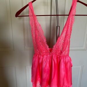 Lace Trim Pink Babydoll